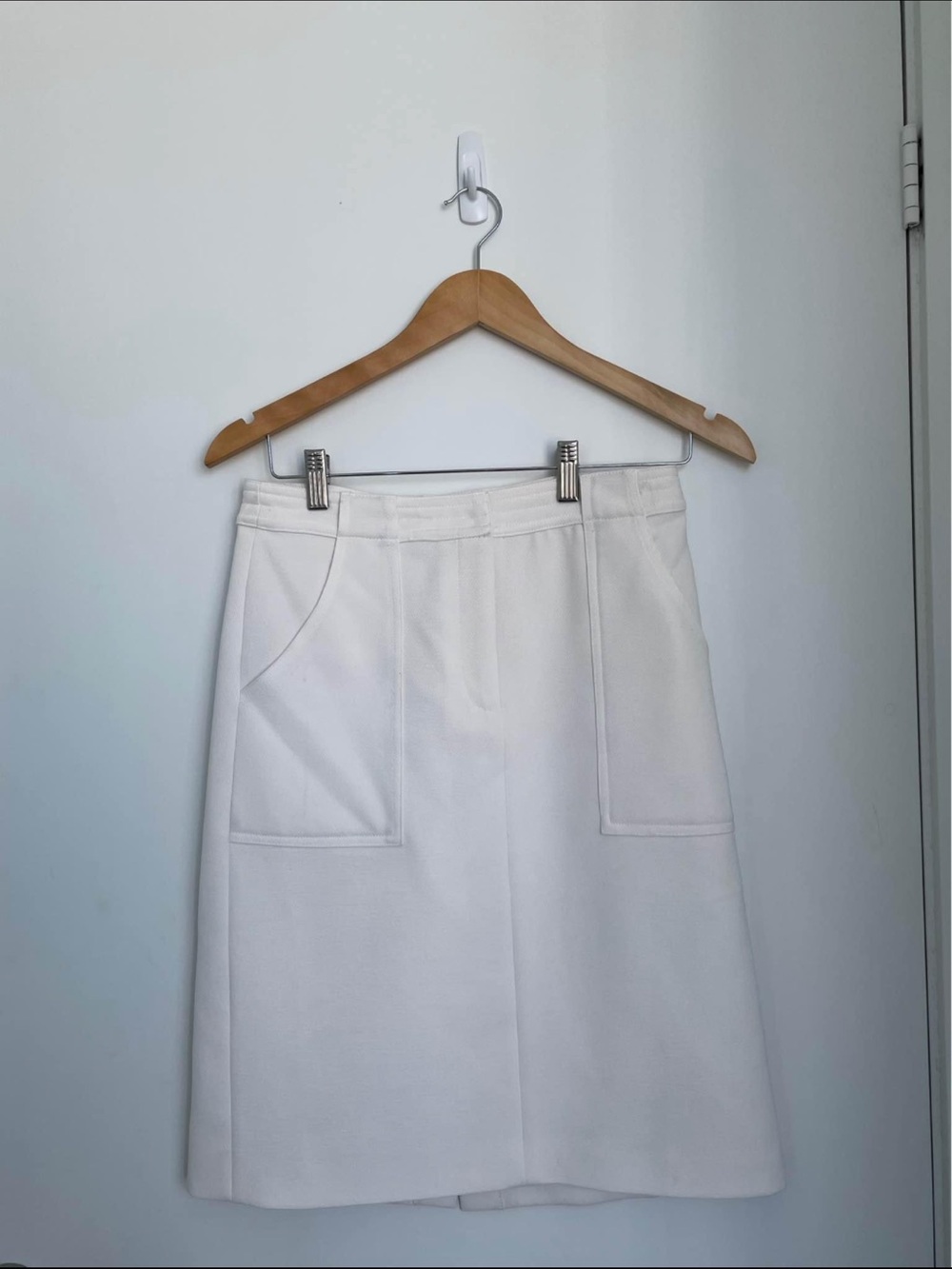 Lucy Paris Cream Skirt with Front Pockets